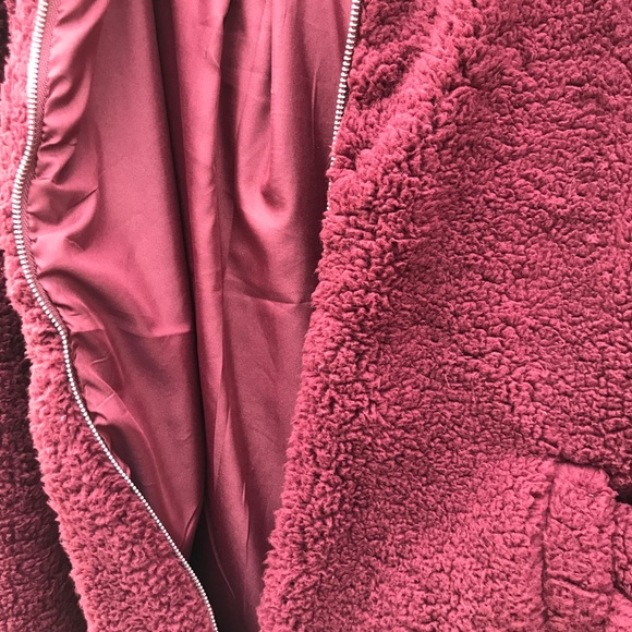 Faux fur sherpa hoodie jacket with lining - Picture 2 of 5